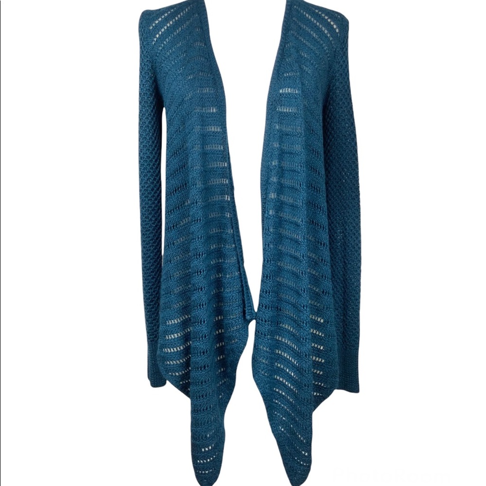 American Eagle Women’s cardigan Sweater Small Blue High Low Open Front